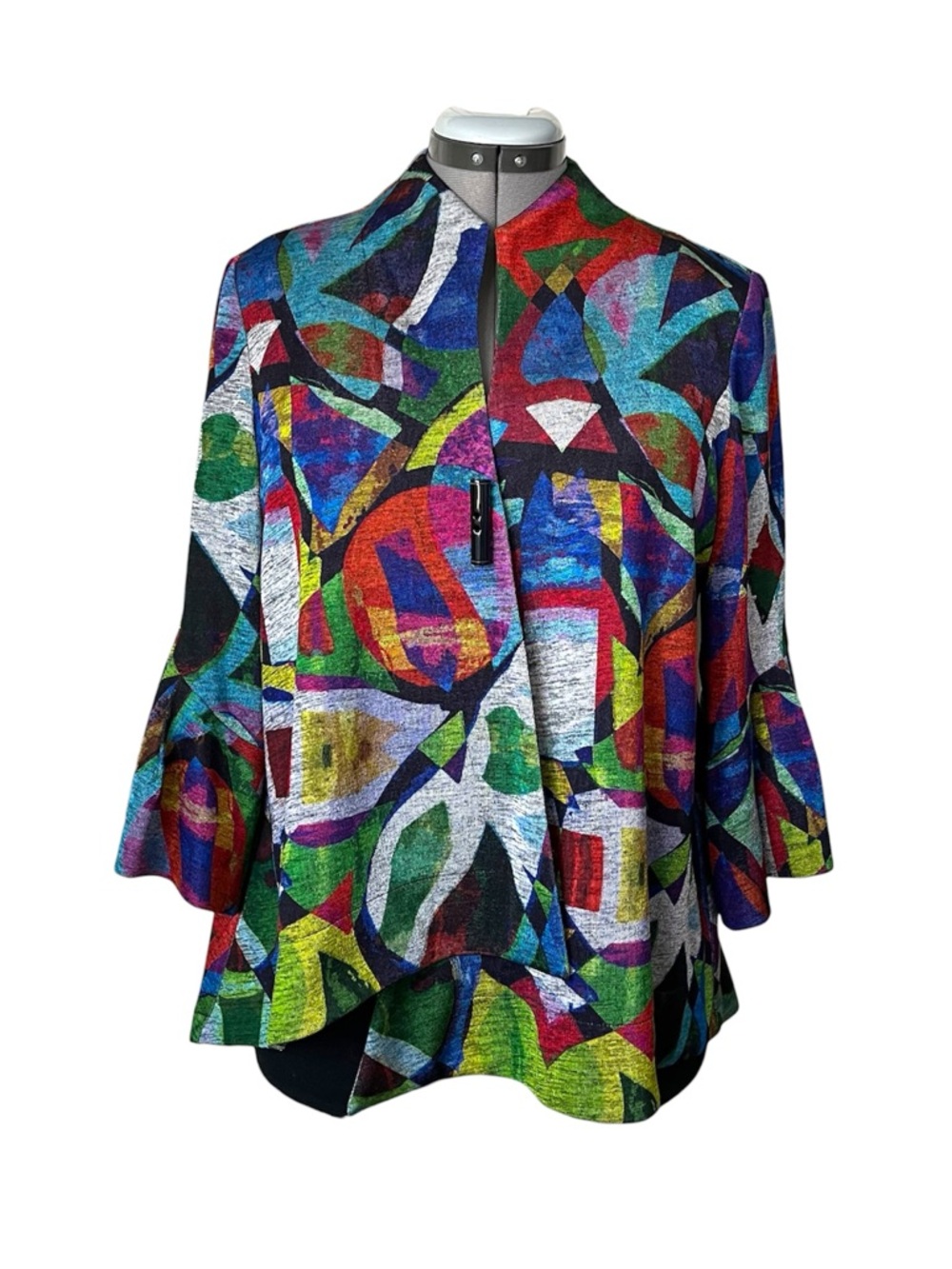 Joseph Ribkoff printed multi-colour cross-over jacket 12